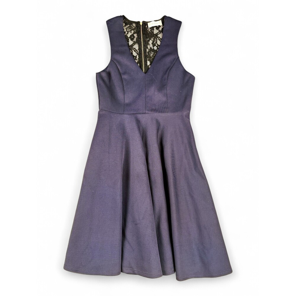 Altar'd State Navy Lace-Back Fit & Flare Midi Dress S